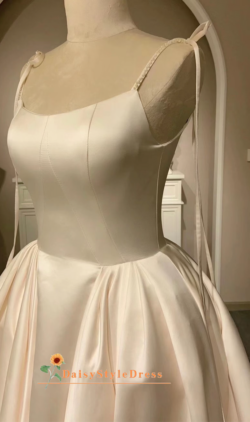 square neckline bridal dress