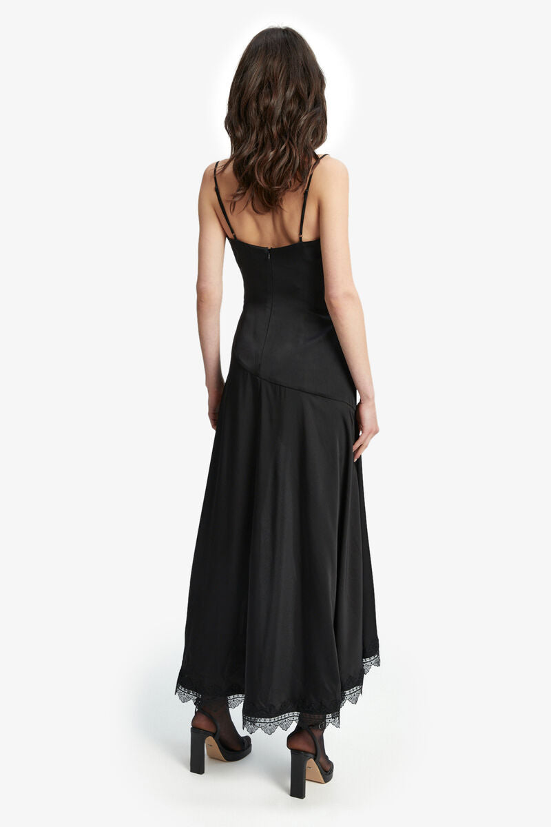 slit black party dress