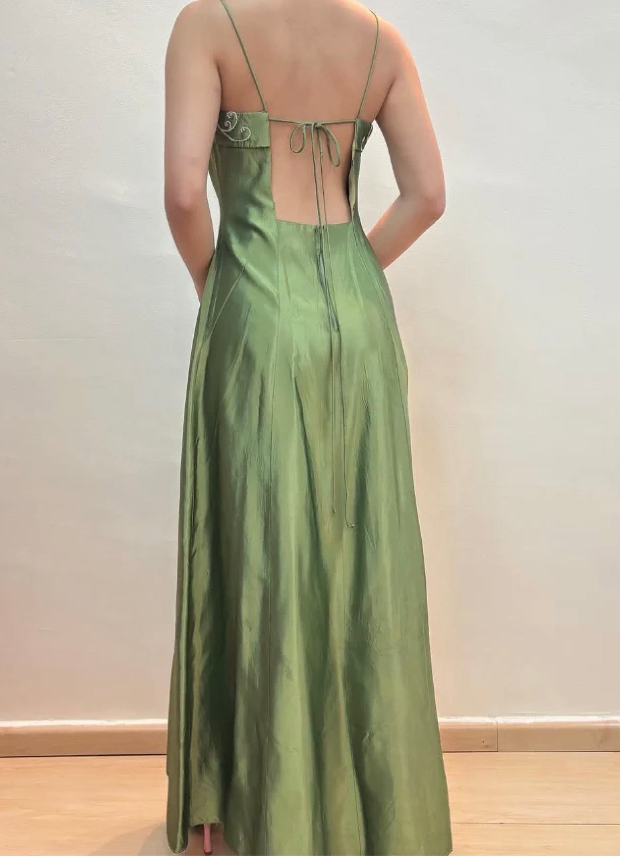Vintage Green Spaghetti Strap Prom Dress – daisystyledress