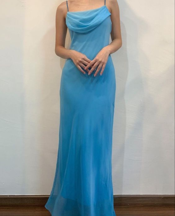 vintage blue prom dress
