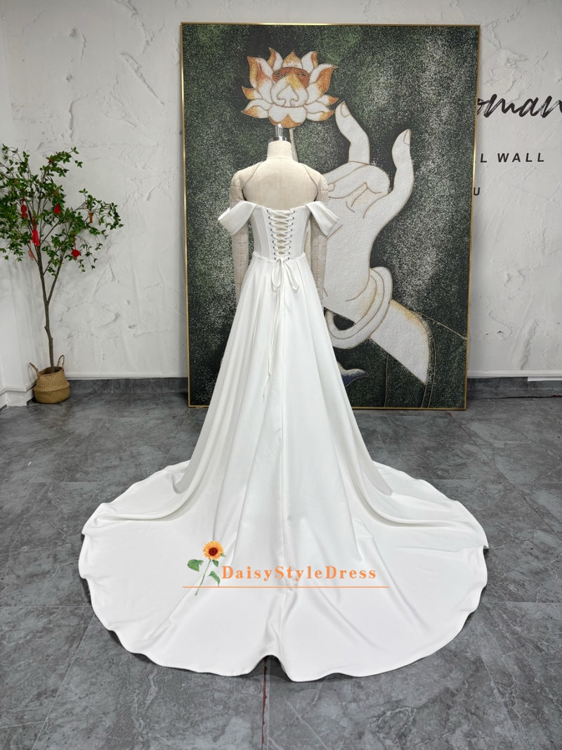 criss cross back wedding dress