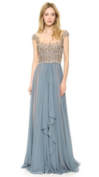 silver grey prom dress