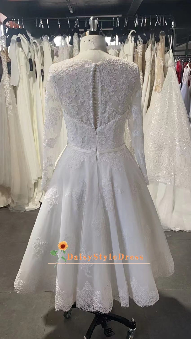 knee length vintage wedding dress
