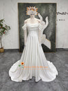 long sleeve slit wedding dress