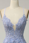 Sexy Back Lavender Lace Prom Dress
