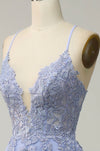 Sexy Back Lavender Lace Prom Dress