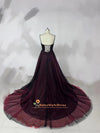 sexy back black and red evening dress