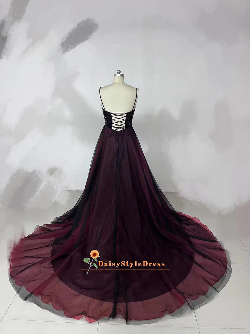sexy back black and red evening dress