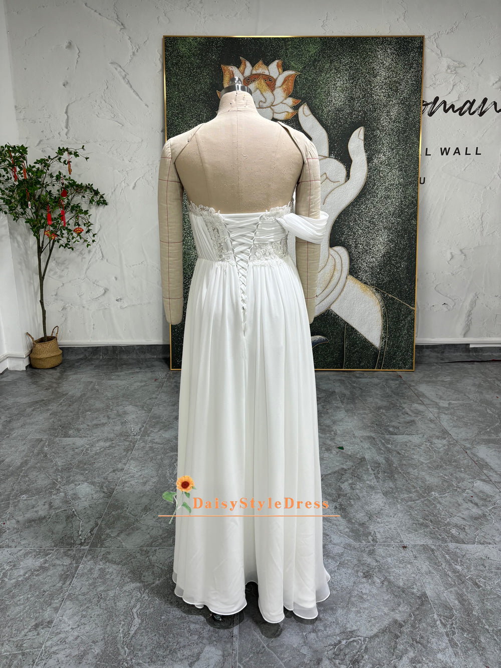 Sexy Slit Plus Size Summer Wedding Dress – daisystyledress Sexy Slit Plus Size Summer Wedding Dress – daisystyledress