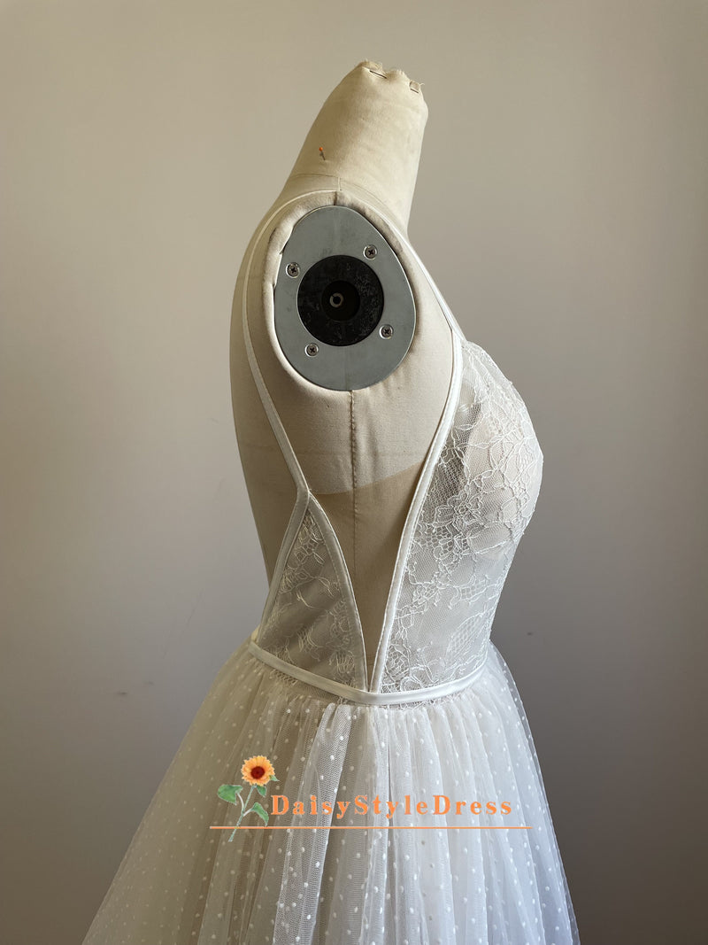 Sexy v-neckline summer wedding dress