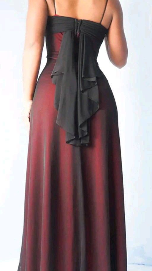 Square Neckline Black and Red Vintage Prom Dress daisystyledress Square Neckline Black and Red Vintage Prom Dress daisystyledress