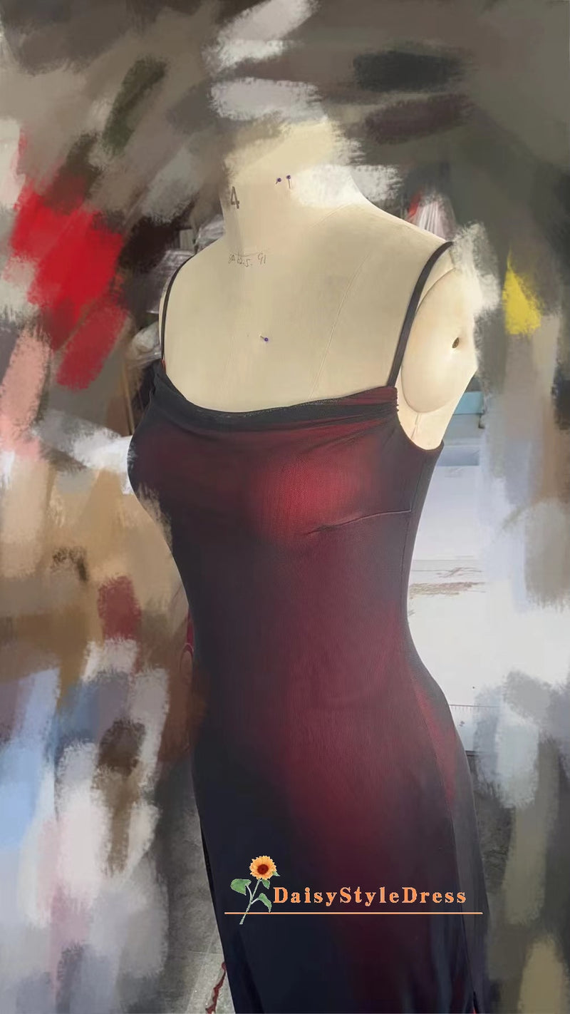 vintage black and red prom dress