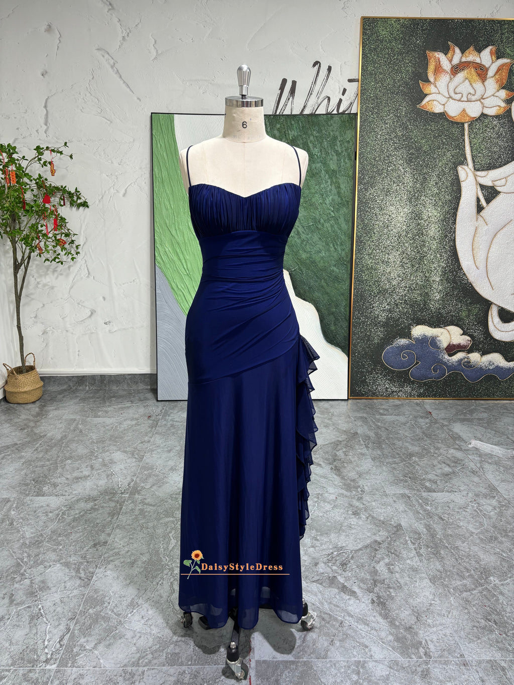 vintage blue prom dress