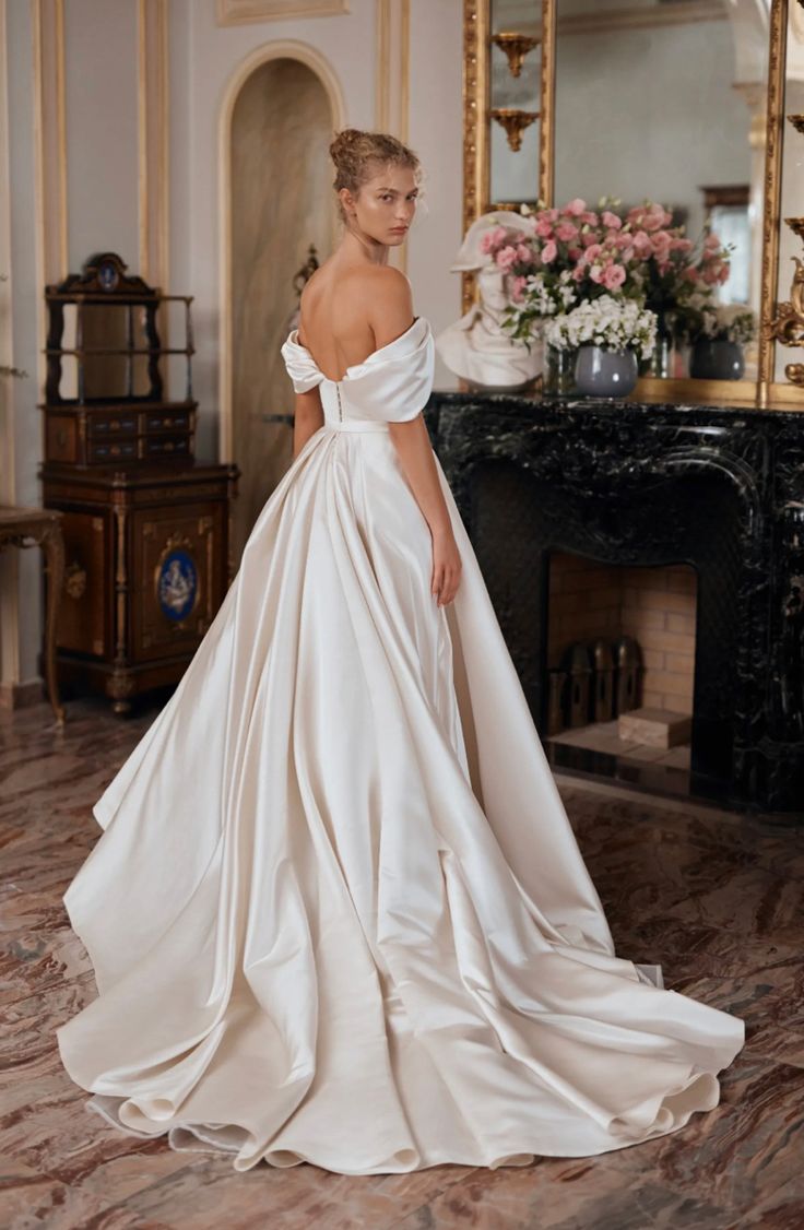 vintage satin wedding dress
