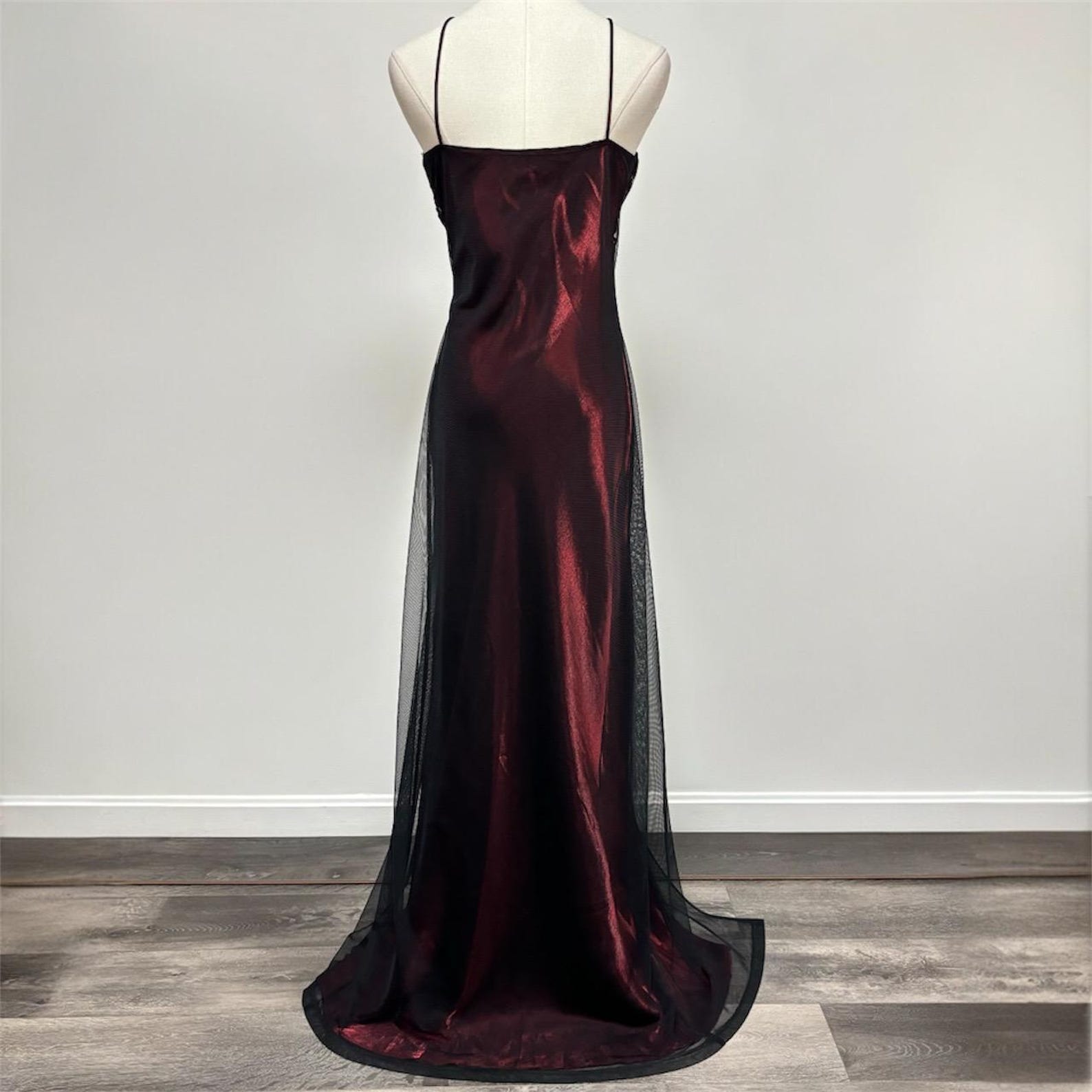Beaded Wine Red and Black Vintage 90'S Prom Dress daisystyledress Beaded Wine Red and Black Vintage 90'S Prom Dress daisystyledress