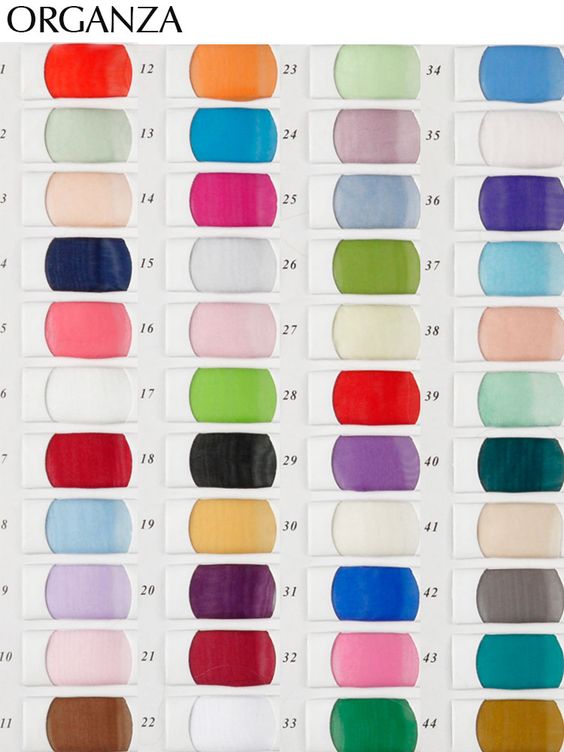 Organza Color Chart - daisystyledress