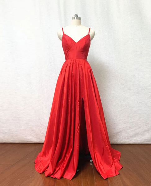 Simple Criss Cross Back Red Prom Dress – daisystyledress