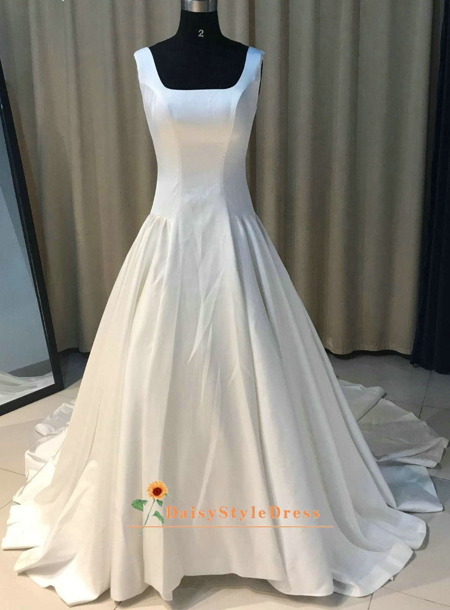 square neckline wedding dress