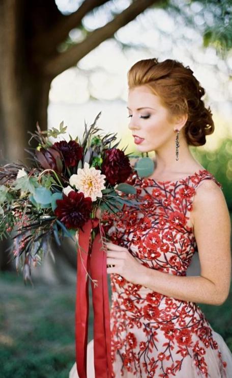 Blush Wedding Dress with Handmade Floral - daisystyledress