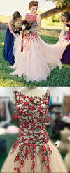 Blush Wedding Dress with Handmade Floral - daisystyledress