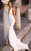 Fitted open back wedding dress
