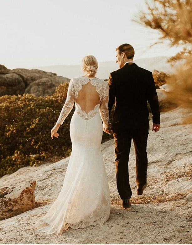 fitted lace wedding dress