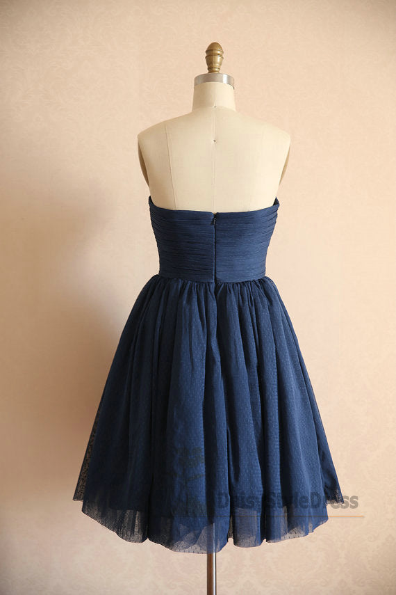 Cute Knee Length Navy Blue Tulle Homecoming Dress daisystyledress Cute Knee Length Navy Blue Tulle Homecoming Dress daisystyledress