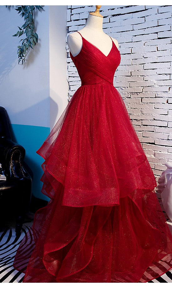 blockers red prom dress Ava Presley 29240 Deep Red Lace Formal Gown with Slit