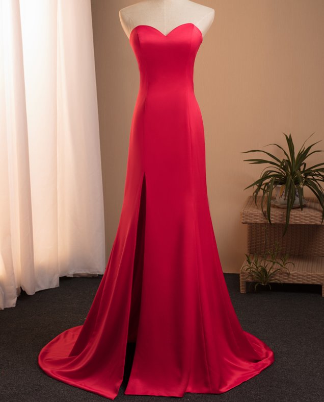 red wedding party dress