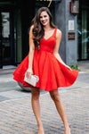 short red wedding party dress