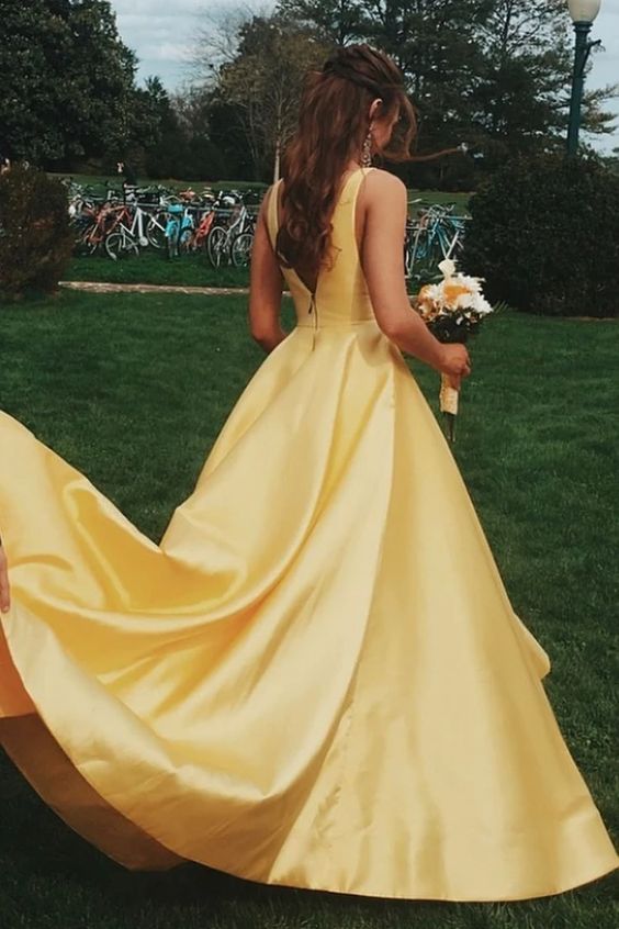 yellow prom dress