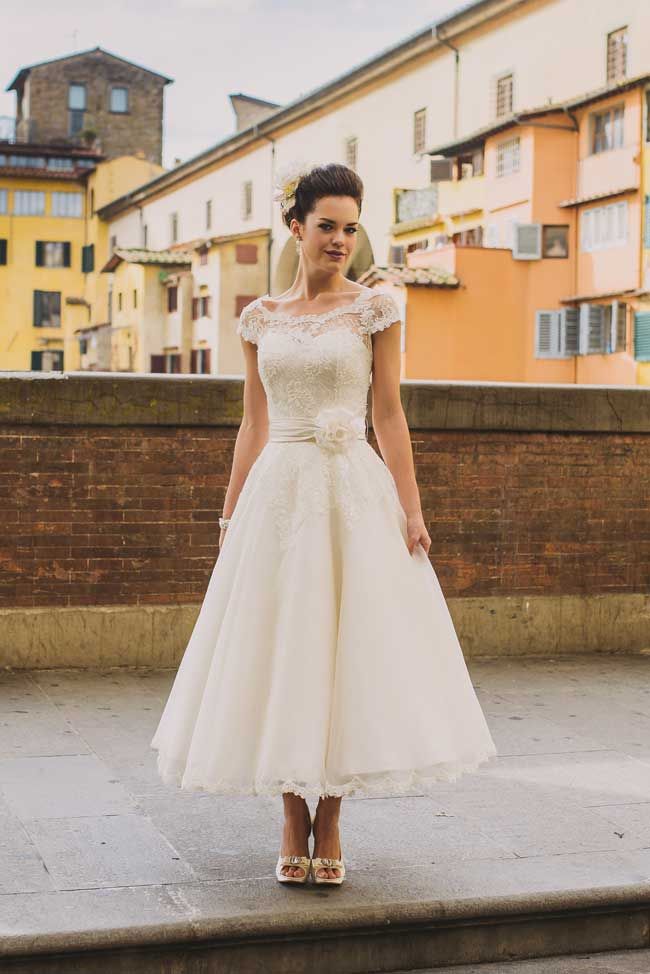 Informal Vintage Ankle Length Wedding Dress - daisystyledress