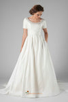 vintage short sleeve wedding dress