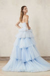 light blue evening dress