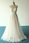 Romantic Open Back Tulle and Lace Wedding Dress