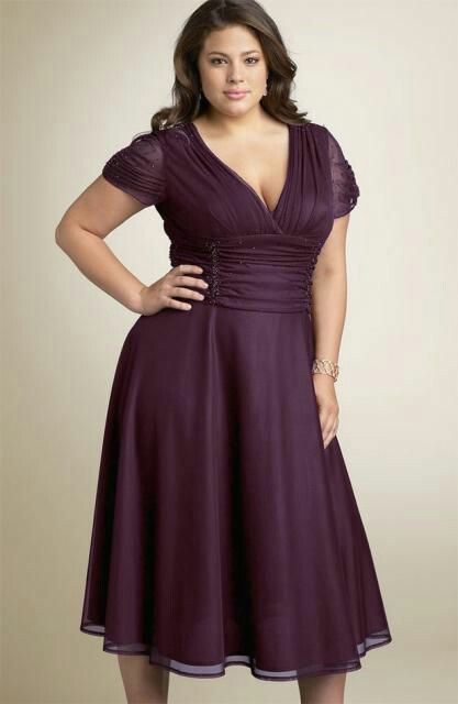 med hensyn til Drastisk tage ned Tea Length Purple Plus Size Wedding Guest Dress – daisystyledress