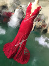 Sexy Sheath Wine Red Slit Prom Dress - daisystyledress