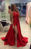 Long Sexy Slit Red Prom Dress - daisystyledress