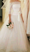illusion long sleeve wedding dress