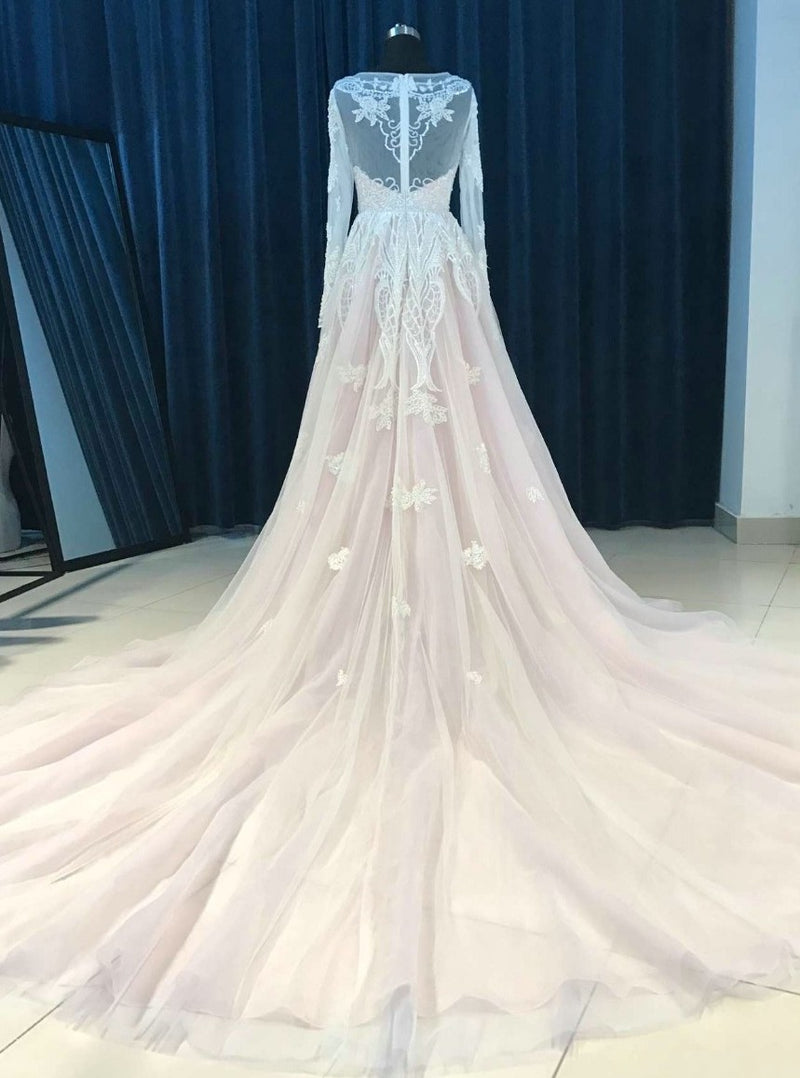 blush wedding dress
