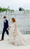 blush outdoor wedding dress