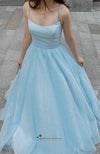 sky blue prom dress