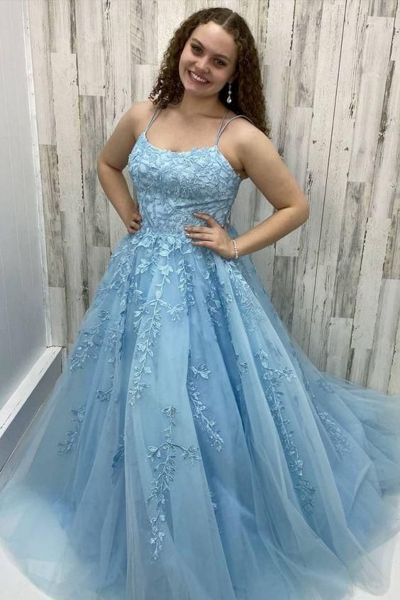 blue prom dress