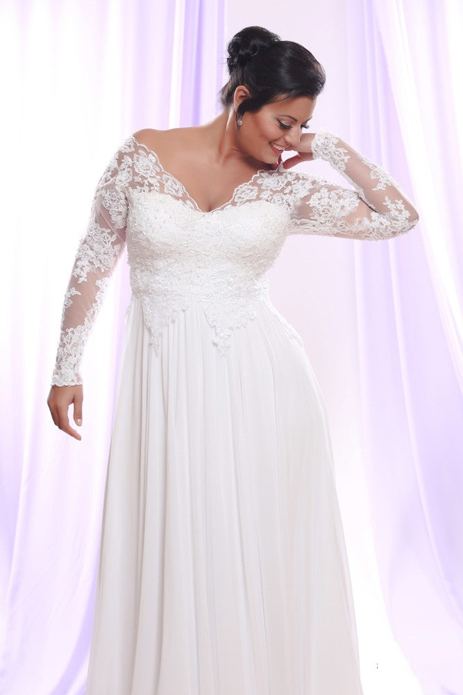 long sleeve lace wedding dress