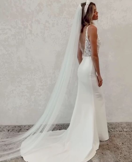 low v back wedding dress