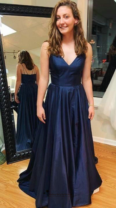 navy blue prom dress