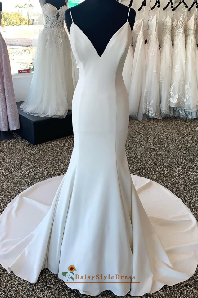 summer crepe wedding dress