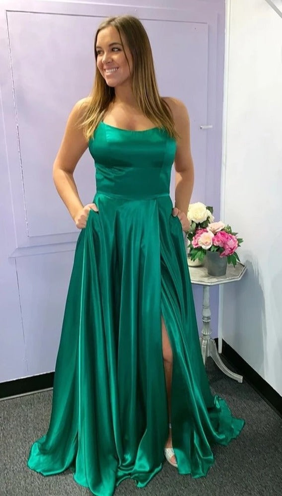 dark green prom dress