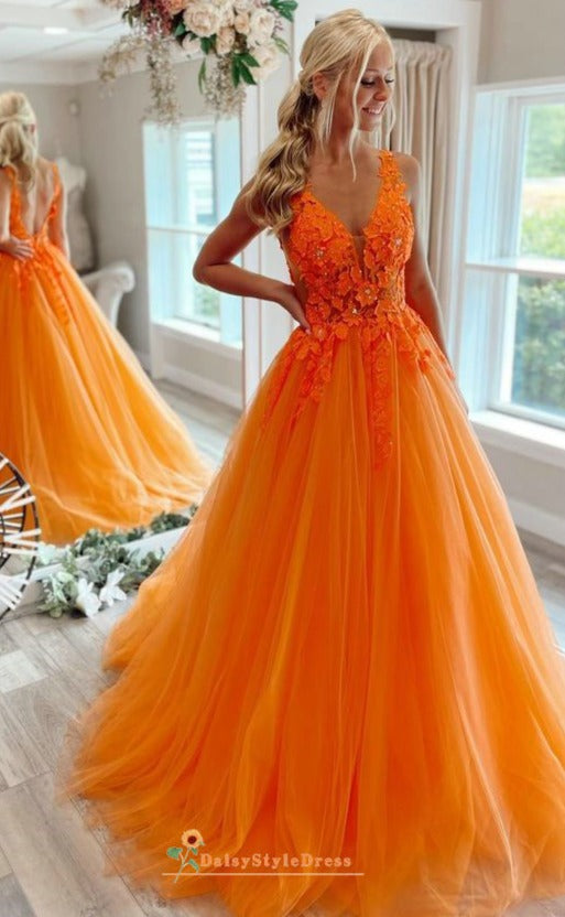 orange prom dress