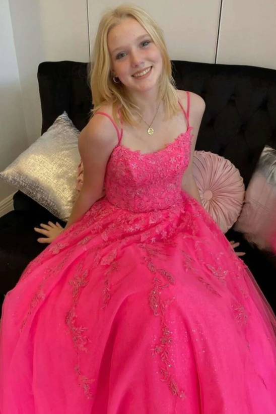 hot pink prom gown